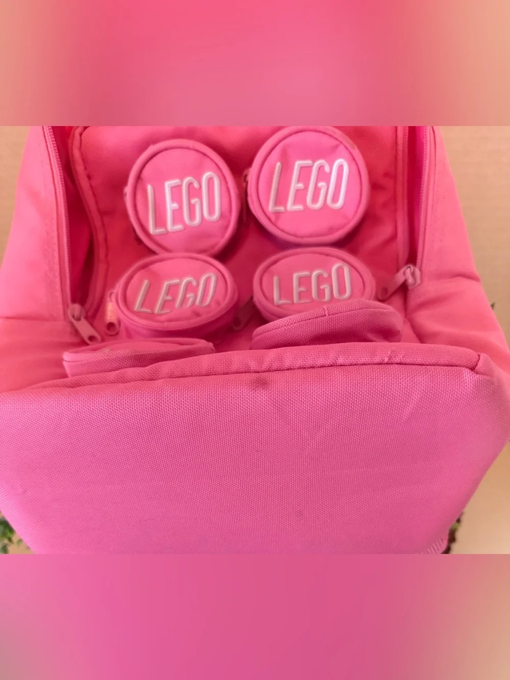 Lego Pink Brick-Style Backpack with Six Stud Pockets 2012 no longer made